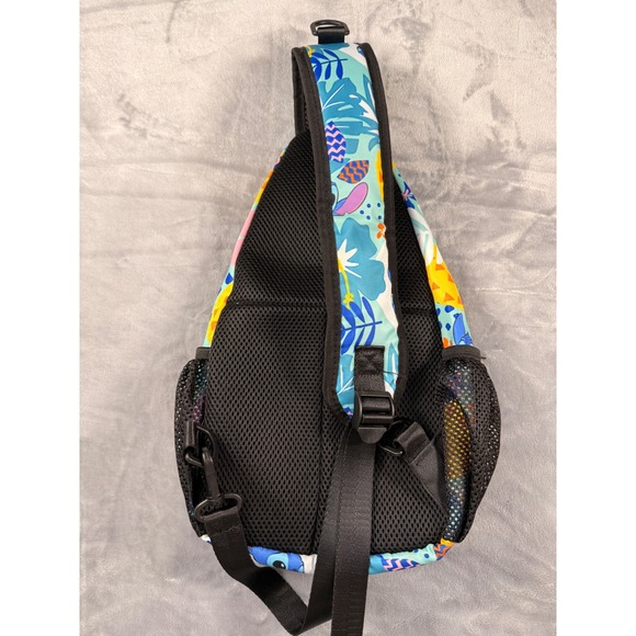 Disney Lilo & Stitch Tropical Sling Backpack Blue Crossbody Travel Bag Stitch - Picture 6 of 8